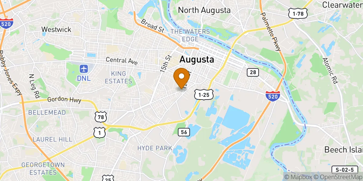 neighborhood map in Augusta, GA