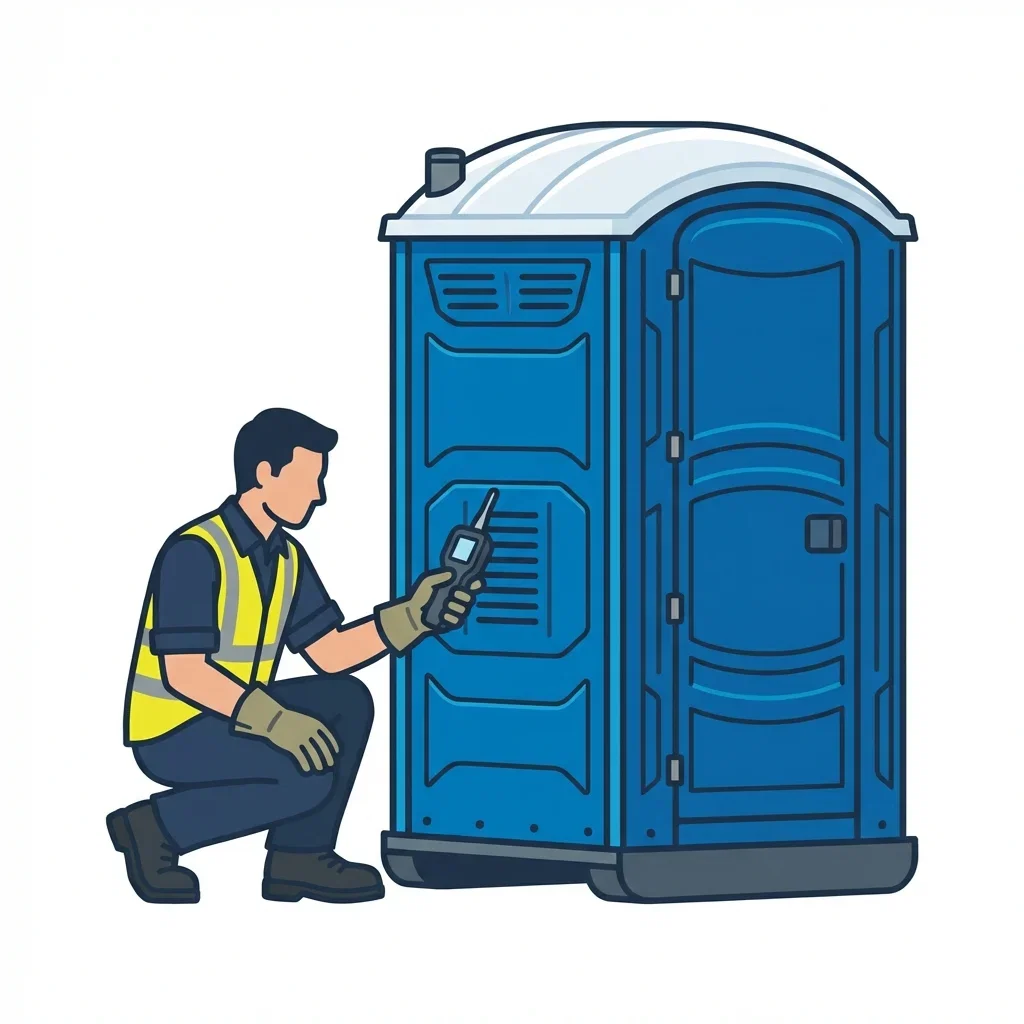 Infographic detailing causes of portable toilet odors in Augusta, GA